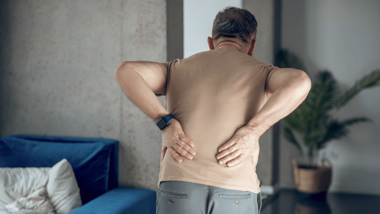 Back pain in the lower back in a man